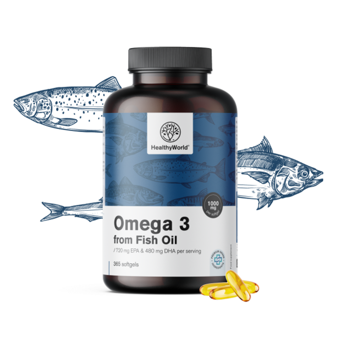 Omega-3 1000 mg – iz ribjega olja