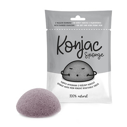 Konjac – gobica za čiščenje obraza, črna, 1 kos