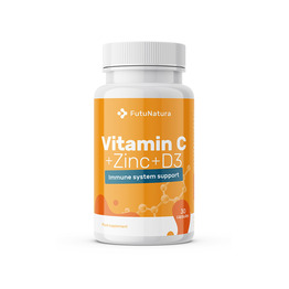 Vitamin C + cink + vitamin D3, 30 kapsul
