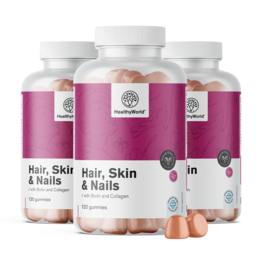 3x Hair, Skin & Nails – Gumiji za lase, kožo in nohte, skupaj 360 gumi bonbonov