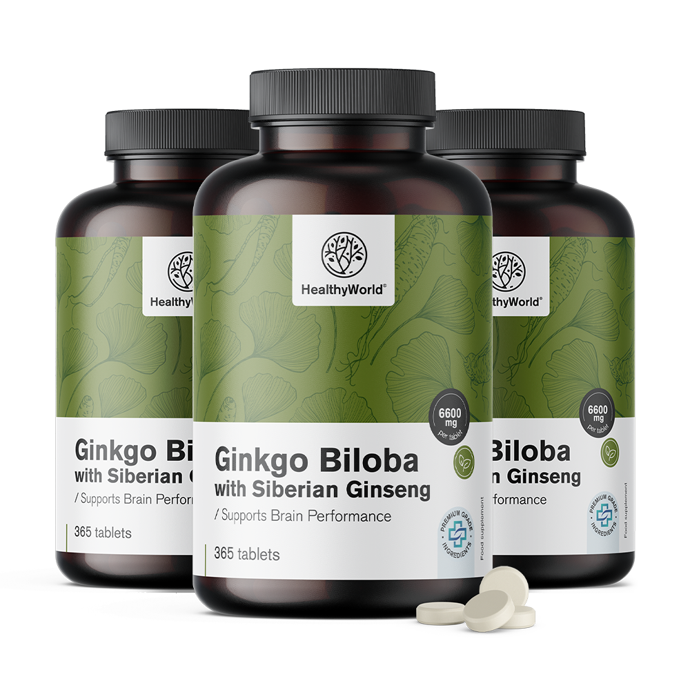 Ginko biloba s sibirskim ginsengom v tabletah