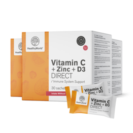 3x Vitamin C 500 + Cink + D3 DIRECT, skupaj 90 vrečk