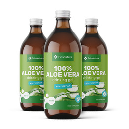 3x 100 % aloe vera sok s koščki pulpe, skupaj 1500 ml