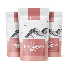 3x Roza himalajska sol, fino mleta, skupaj 3000 g