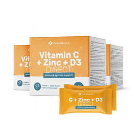 3x Vitamin C 500 + Cink + D3 DIRECT, skupaj 90 vrečk