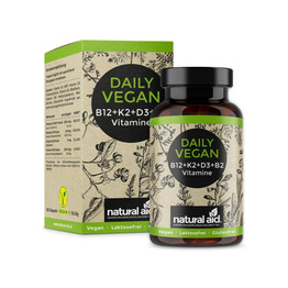 Veganski vitamini B12 + K2 + D3 + B2, 120 kapsul