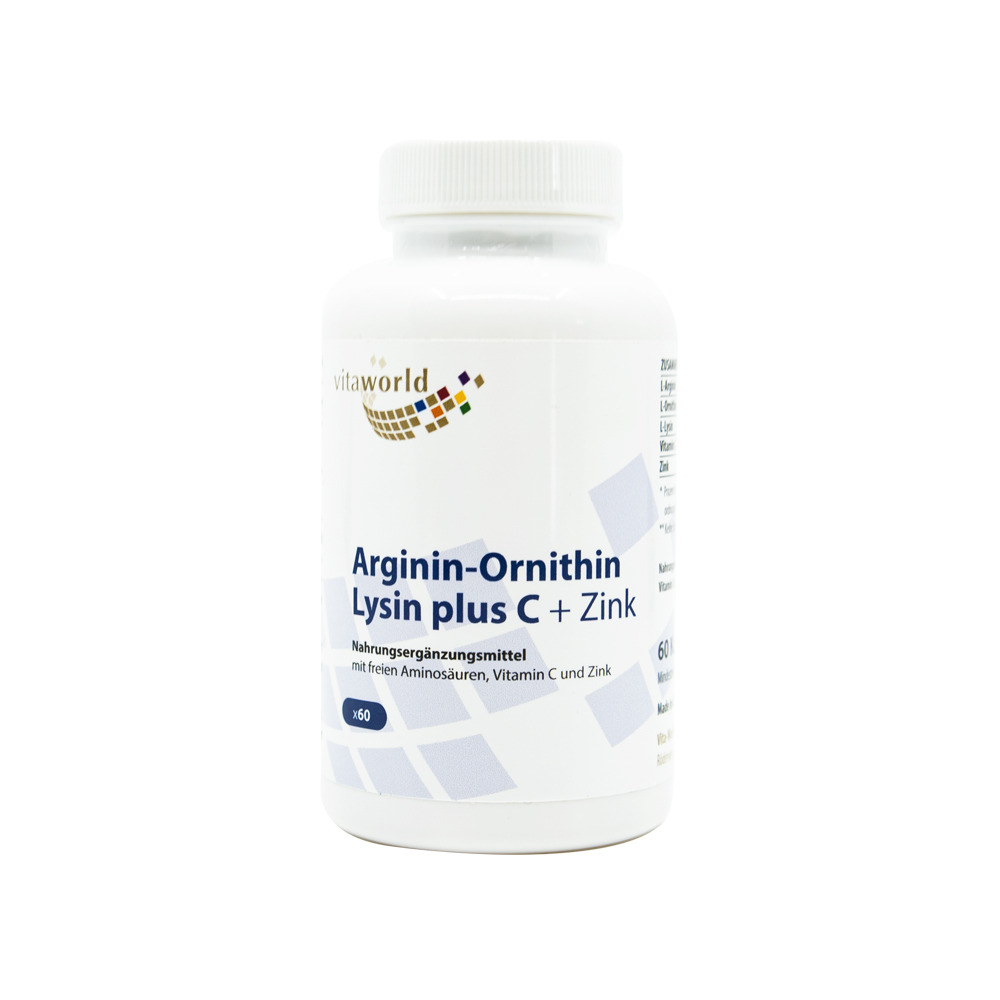 Arginin + ornitin + lizin z vitaminom C in cinkom